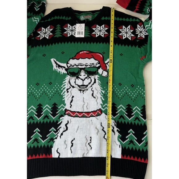 Ugly Christmas Sweater Men’s Holiday Santa Llama Holiday Sweater Size XXL NWT - Picture 6 of 11